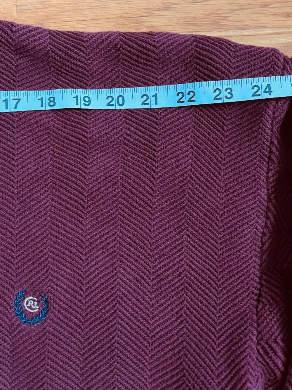 Vtg Chaps Ralph Lauren Herringbone Cotton Pullover Crewneck Sweater XL Burgundy